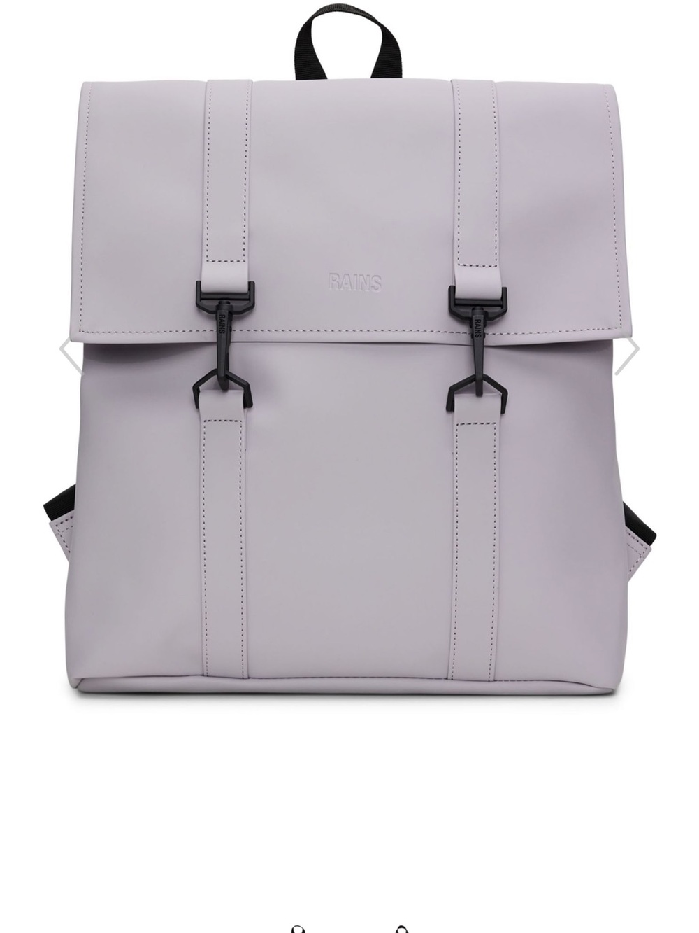 Rains Light lilac Matte Rolltop Backpack with Black Buckles